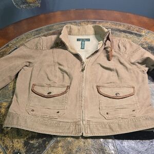 Lauren Ralph Lauren Light Brown Denim Jacket Size 16
